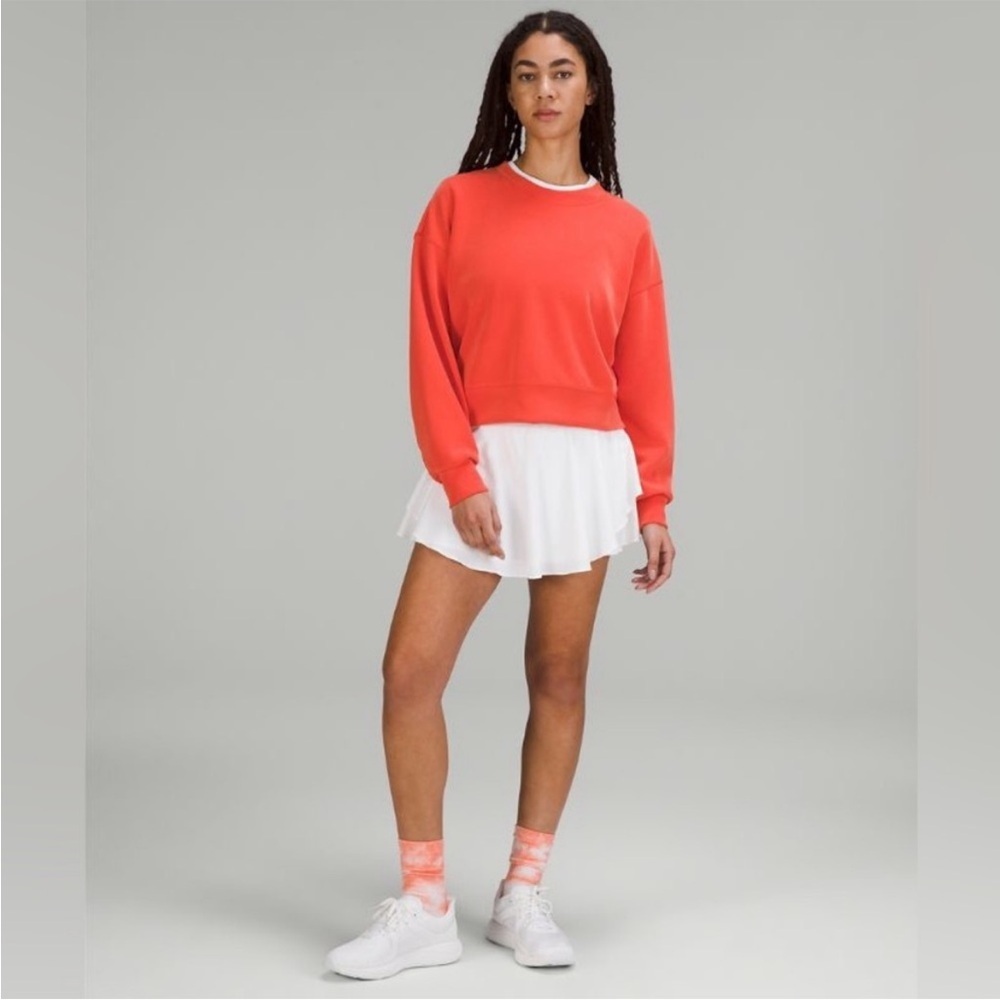 lululemon‎ Softstreme Perfectly Oversized Cropped Crew Sweatshirt Solar Orange - Picture 16 of 16